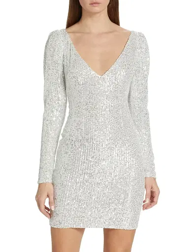 Caroline Constas Women's Sequin Jersey Bow Minidress - White | Thumbnail 3 Caroline Constas Women's Sequin Jersey Bow Minidress - White | Thumbnail 3