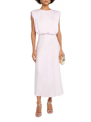 Toccin Women's Floral Sleeveless Blouson Midi-Dress - Lilac | Thumbnail 3 Toccin Women's Floral Sleeveless Blouson Midi-Dress - Lilac | Thumbnail 3
