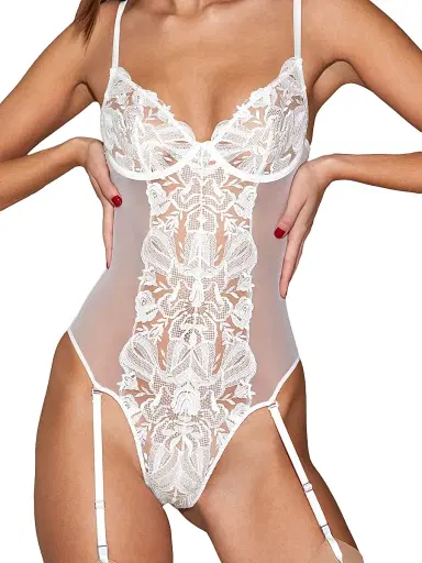 Fleur du Mal Women's Floral Bow Embroidered Bodysuit - | Thumbnail 6 Fleur du Mal Women's Floral Bow Embroidered Bodysuit - | Thumbnail 6