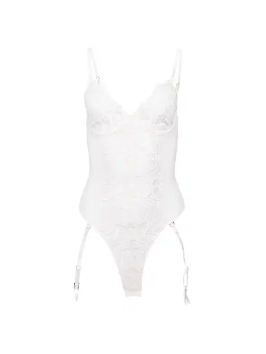 Fleur du Mal Women's Floral Bow Embroidered Bodysuit - | Thumbnail 1 Fleur du Mal Women's Floral Bow Embroidered Bodysuit - | Thumbnail 1