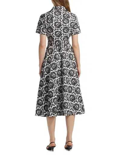 Toccin Women's Jean Floral-Embroidered Cotton Belted Midi-Shirtdress - Jet Optic | Thumbnail 5 Toccin Women's Jean Floral-Embroidered Cotton Belted Midi-Shirtdress - Jet Optic | Thumbnail 5