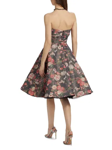 PAMELLA ROLAND Women's Floral Taffeta Cocktail Dress | Thumbnail 5 PAMELLA ROLAND Women's Floral Taffeta Cocktail Dress | Thumbnail 5