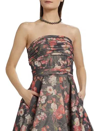 PAMELLA ROLAND Women's Floral Taffeta Cocktail Dress | Thumbnail 6 PAMELLA ROLAND Women's Floral Taffeta Cocktail Dress | Thumbnail 6