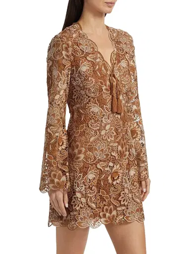 Cami NYC Women's Madeira Crochet Minidress - Brown | Thumbnail 4 Cami NYC Women's Madeira Crochet Minidress - Brown | Thumbnail 4
