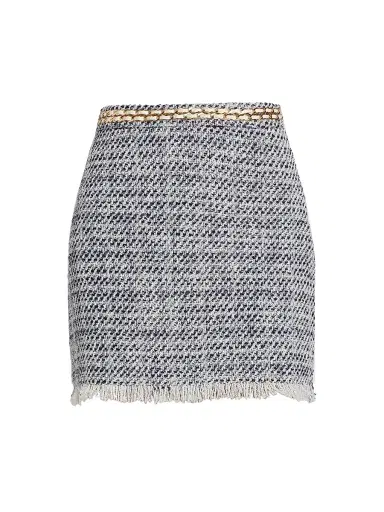 Generation Love Women's Chainlink Tweed Miniskirt - White Indigo | Thumbnail 1 Generation Love Women's Chainlink Tweed Miniskirt - White Indigo | Thumbnail 1