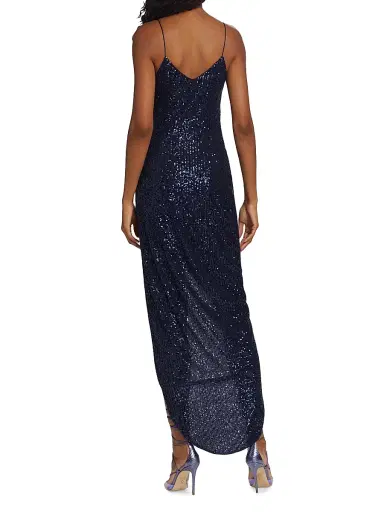 Caroline Constas Women's Koren Sequined Maxi Dress - Navy | Thumbnail 5 Caroline Constas Women's Koren Sequined Maxi Dress - Navy | Thumbnail 5