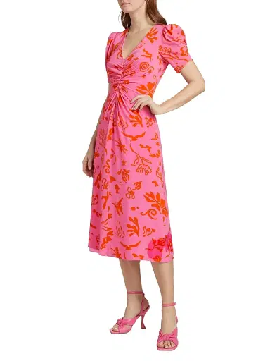 Rhode Women's Maci Printed Midi-Dress Dress | Thumbnail 2 Rhode Women's Maci Printed Midi-Dress Dress | Thumbnail 2