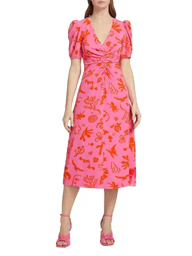 Rhode Women's Maci Printed Midi-Dress Dress | Thumbnail 3 Rhode Women's Maci Printed Midi-Dress Dress | Thumbnail 3