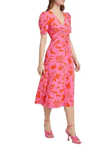 Rhode Women's Maci Printed Midi-Dress Dress | Thumbnail 4 Rhode Women's Maci Printed Midi-Dress Dress | Thumbnail 4