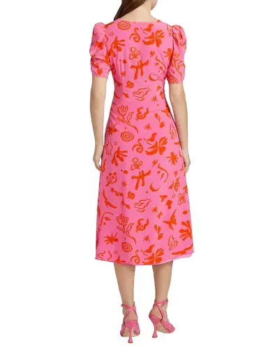 Rhode Women's Maci Printed Midi-Dress Dress | Thumbnail 5 Rhode Women's Maci Printed Midi-Dress Dress | Thumbnail 5
