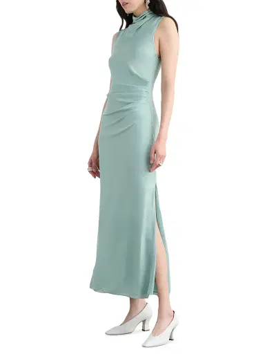 Toccin Women's Koralie Draped Bias-Cut Midi-Dress - Sea Breeze | Thumbnail 3 Toccin Women's Koralie Draped Bias-Cut Midi-Dress - Sea Breeze | Thumbnail 3