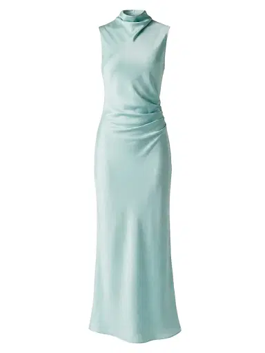 Toccin Women's Koralie Draped Bias-Cut Midi-Dress - Sea Breeze | Thumbnail 1 Toccin Women's Koralie Draped Bias-Cut Midi-Dress - Sea Breeze | Thumbnail 1