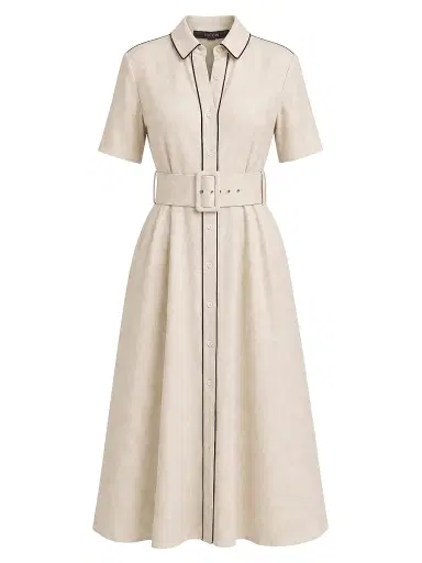 Toccin Women's Jean Linen-Blend Midi-Shirtdress - Desert Jet | Thumbnail 1 Toccin Women's Jean Linen-Blend Midi-Shirtdress - Desert Jet | Thumbnail 1