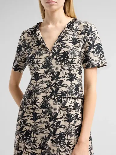 Toccin Women's Blythe Palm Tree Jacquard Mini Shift Dress - Jet Natural | Thumbnail 5 Toccin Women's Blythe Palm Tree Jacquard Mini Shift Dress - Jet Natural | Thumbnail 5
