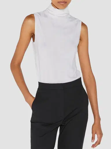 Callas Milano Women's Romy Sleeveless Turtleneck Sweater in Merino Wool Rib - | Thumbnail 2 Callas Milano Women's Romy Sleeveless Turtleneck Sweater in Merino Wool Rib - | Thumbnail 2