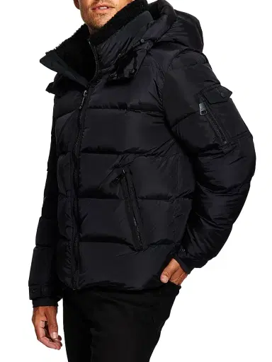 SAM. Men's Frontier Shearling-Trimmed Down Jacket - Black | Thumbnail 3 SAM. Men's Frontier Shearling-Trimmed Down Jacket - Black | Thumbnail 3