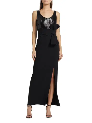 Shoshanna Women's Ami Sequined Body-Con Maxi Dress - Jet | Thumbnail 3 Shoshanna Women's Ami Sequined Body-Con Maxi Dress - Jet | Thumbnail 3