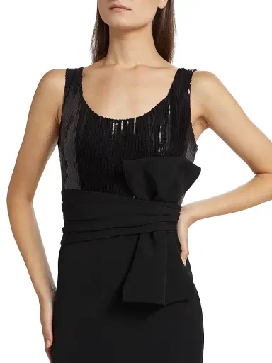 Shoshanna Women's Ami Sequined Body-Con Maxi Dress - Jet | Thumbnail 6 Shoshanna Women's Ami Sequined Body-Con Maxi Dress - Jet | Thumbnail 6