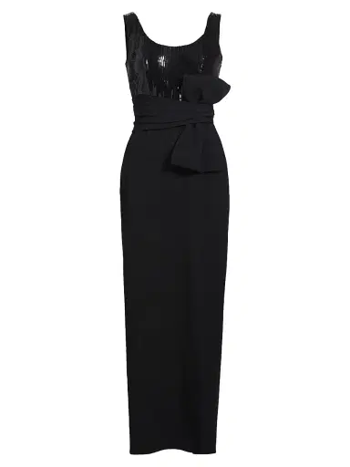 Shoshanna Women's Ami Sequined Body-Con Maxi Dress - Jet | Thumbnail 1 Shoshanna Women's Ami Sequined Body-Con Maxi Dress - Jet | Thumbnail 1