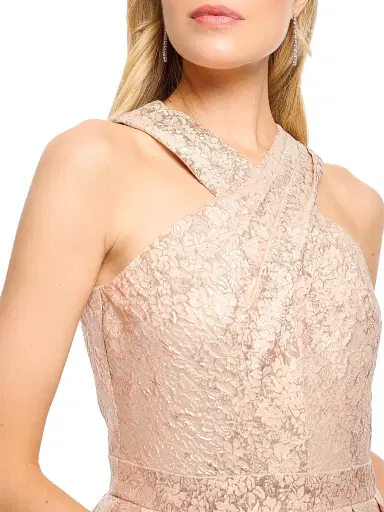 Shoshanna Women's Ivanna Floral Crisscross Halterneck Dress | Thumbnail 4 Shoshanna Women's Ivanna Floral Crisscross Halterneck Dress | Thumbnail 4