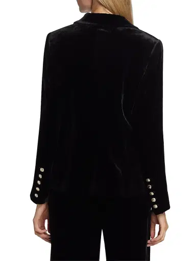 Elie Tahari Women's The Veronica Single-Button Velvet Blazer - Noir | Thumbnail 5 Elie Tahari Women's The Veronica Single-Button Velvet Blazer - Noir | Thumbnail 5
