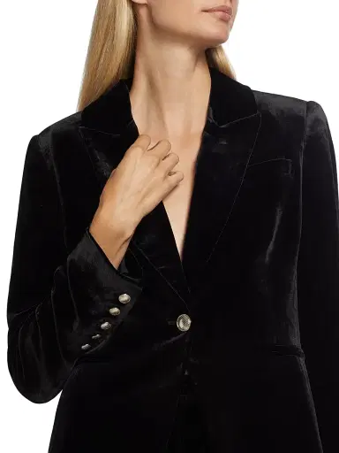 Elie Tahari Women's The Veronica Single-Button Velvet Blazer - Noir | Thumbnail 6 Elie Tahari Women's The Veronica Single-Button Velvet Blazer - Noir | Thumbnail 6
