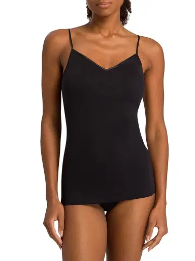 Hanro Women's Seamless & Padded Spaghetti-Strap Cotton Cami - Black - Size XS | Thumbnail 3 Hanro Women's Seamless & Padded Spaghetti-Strap Cotton Cami - Black - Size XS | Thumbnail 3