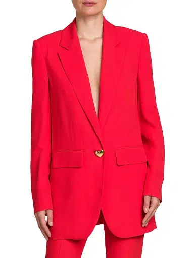 MOSCHINO Women's Enverse Satin Jacket - Fantasy Print Red | Thumbnail 3 MOSCHINO Women's Enverse Satin Jacket - Fantasy Print Red | Thumbnail 3