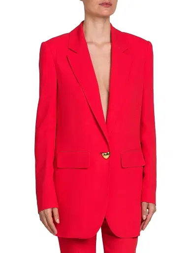 MOSCHINO Women's Enverse Satin Jacket - Fantasy Print Red | Thumbnail 4 MOSCHINO Women's Enverse Satin Jacket - Fantasy Print Red | Thumbnail 4