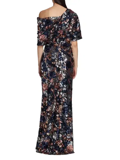 Amsale Women's Floral Sequined Off-The-Shoulder Gown | Thumbnail 5 Amsale Women's Floral Sequined Off-The-Shoulder Gown | Thumbnail 5