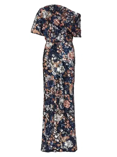 Amsale Women's Floral Sequined Off-The-Shoulder Gown | Thumbnail 1 Amsale Women's Floral Sequined Off-The-Shoulder Gown | Thumbnail 1