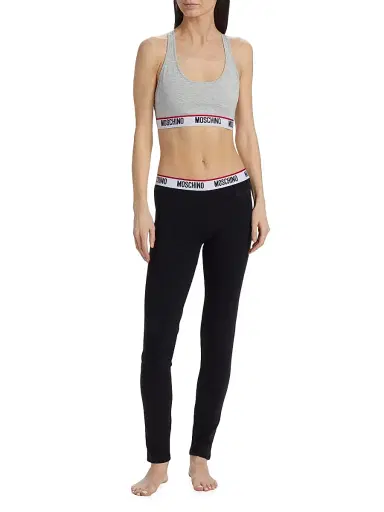 MOSCHINO Women's Logo Tape Bra - Grey Archived | Thumbnail 2 MOSCHINO Women's Logo Tape Bra - Grey Archived | Thumbnail 2
