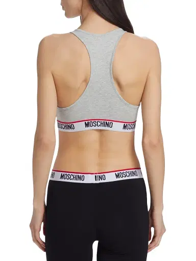 MOSCHINO Women's Logo Tape Bra - Grey Archived | Thumbnail 5 MOSCHINO Women's Logo Tape Bra - Grey Archived | Thumbnail 5