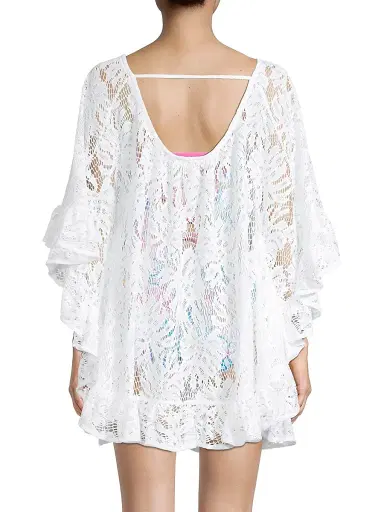 Lilly Pulitzer Women's Atley Ruffle Coverup - White | Thumbnail 5 Lilly Pulitzer Women's Atley Ruffle Coverup - White | Thumbnail 5