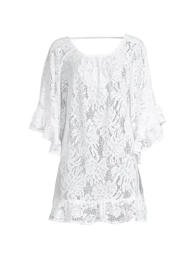 Lilly Pulitzer Women's Atley Ruffle Coverup - White | Thumbnail 1 Lilly Pulitzer Women's Atley Ruffle Coverup - White | Thumbnail 1