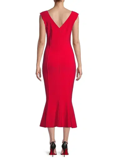 Norma Kamali Women's Grace Sleeveless Flounce-Hem Midi-Dress - Red | Thumbnail 5 Norma Kamali Women's Grace Sleeveless Flounce-Hem Midi-Dress - Red | Thumbnail 5