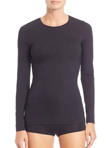 Hanro Women's Soft Touch Long-Sleeve Top - Black - Size XS | Thumbnail 1 Hanro Women's Soft Touch Long-Sleeve Top - Black - Size XS | Thumbnail 1