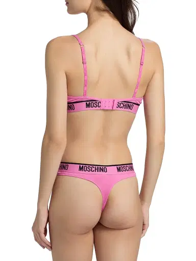MOSCHINO Women's Intimo Donna Logo Triangle Bra - Fucsia | Thumbnail 4 MOSCHINO Women's Intimo Donna Logo Triangle Bra - Fucsia | Thumbnail 4