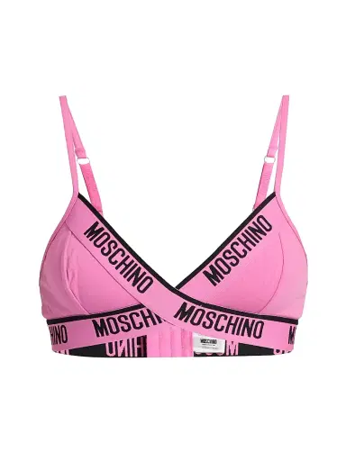 MOSCHINO Women's Intimo Donna Logo Triangle Bra - Fucsia | Thumbnail 1 MOSCHINO Women's Intimo Donna Logo Triangle Bra - Fucsia | Thumbnail 1