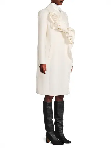 Kobi Halperin Women's Alora Brushed Wool Ruffle Coat - Ivory - Size Medium | Thumbnail 4 Kobi Halperin Women's Alora Brushed Wool Ruffle Coat - Ivory - Size Medium | Thumbnail 4