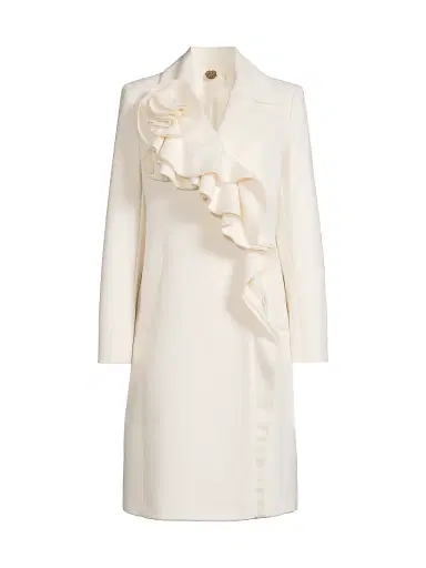 Kobi Halperin Women's Alora Brushed Wool Ruffle Coat - Ivory - Size Medium | Thumbnail 1 Kobi Halperin Women's Alora Brushed Wool Ruffle Coat - Ivory - Size Medium | Thumbnail 1