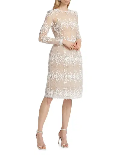 Bronx and Banco Women's Masey Embroidered Lace Long-Sleeve Midi-Dress - White | Thumbnail 4 Bronx and Banco Women's Masey Embroidered Lace Long-Sleeve Midi-Dress - White | Thumbnail 4