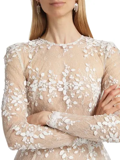 Bronx and Banco Women's Masey Embroidered Lace Long-Sleeve Midi-Dress - White | Thumbnail 6 Bronx and Banco Women's Masey Embroidered Lace Long-Sleeve Midi-Dress - White | Thumbnail 6