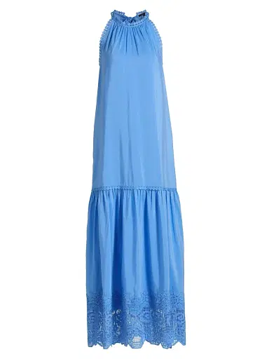 Kobi Halperin Women's Teri Halter Lace-Trim Tiered Maxi Dress - Sky Blue | Thumbnail 1 Kobi Halperin Women's Teri Halter Lace-Trim Tiered Maxi Dress - Sky Blue | Thumbnail 1