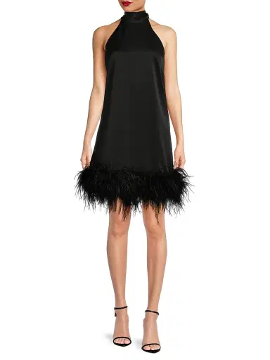 Ungaro Women's ONLY AT SAKS. Sari Feather-Trim Minidress - Black | Thumbnail 2 Ungaro Women's ONLY AT SAKS. Sari Feather-Trim Minidress - Black | Thumbnail 2