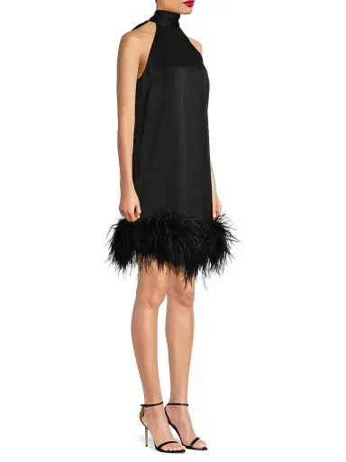 Ungaro Women's ONLY AT SAKS. Sari Feather-Trim Minidress - Black | Thumbnail 4 Ungaro Women's ONLY AT SAKS. Sari Feather-Trim Minidress - Black | Thumbnail 4