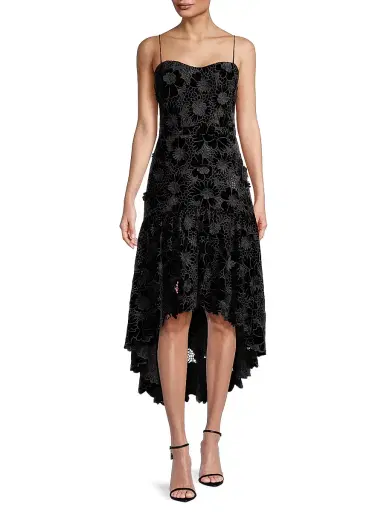 Ungaro Women's Alexa Floral Velvet Midi-Dress - Black | Thumbnail 2 Ungaro Women's Alexa Floral Velvet Midi-Dress - Black | Thumbnail 2
