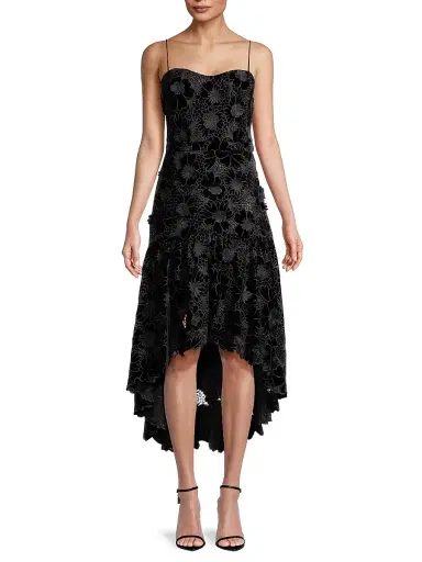 Ungaro Women's Alexa Floral Velvet Midi-Dress - Black | Thumbnail 3 Ungaro Women's Alexa Floral Velvet Midi-Dress - Black | Thumbnail 3