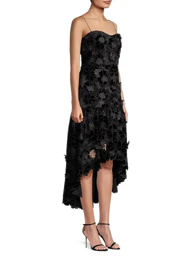 Ungaro Women's Alexa Floral Velvet Midi-Dress - Black | Thumbnail 4 Ungaro Women's Alexa Floral Velvet Midi-Dress - Black | Thumbnail 4