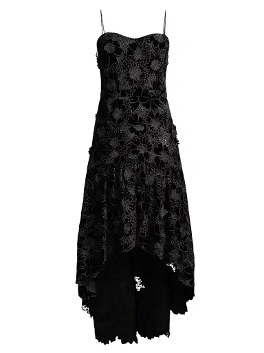 Ungaro Women's Alexa Floral Velvet Midi-Dress - Black | Thumbnail 1 Ungaro Women's Alexa Floral Velvet Midi-Dress - Black | Thumbnail 1